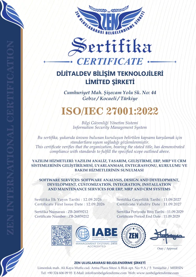 ISO/IEC 27001:2022 sertifikası önizlemesi